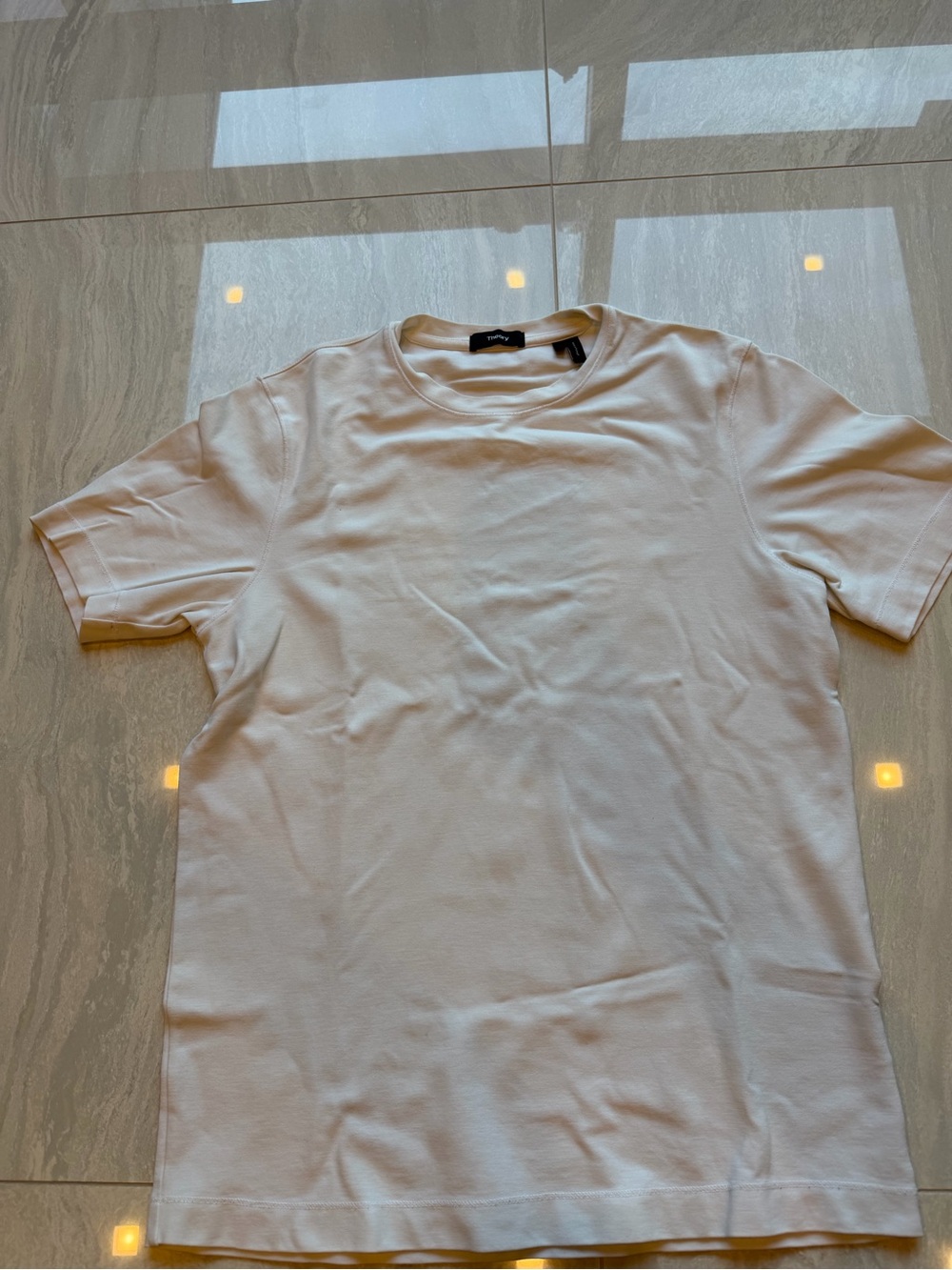 Theory Men's White Crew Neck Short Sleeve Tee